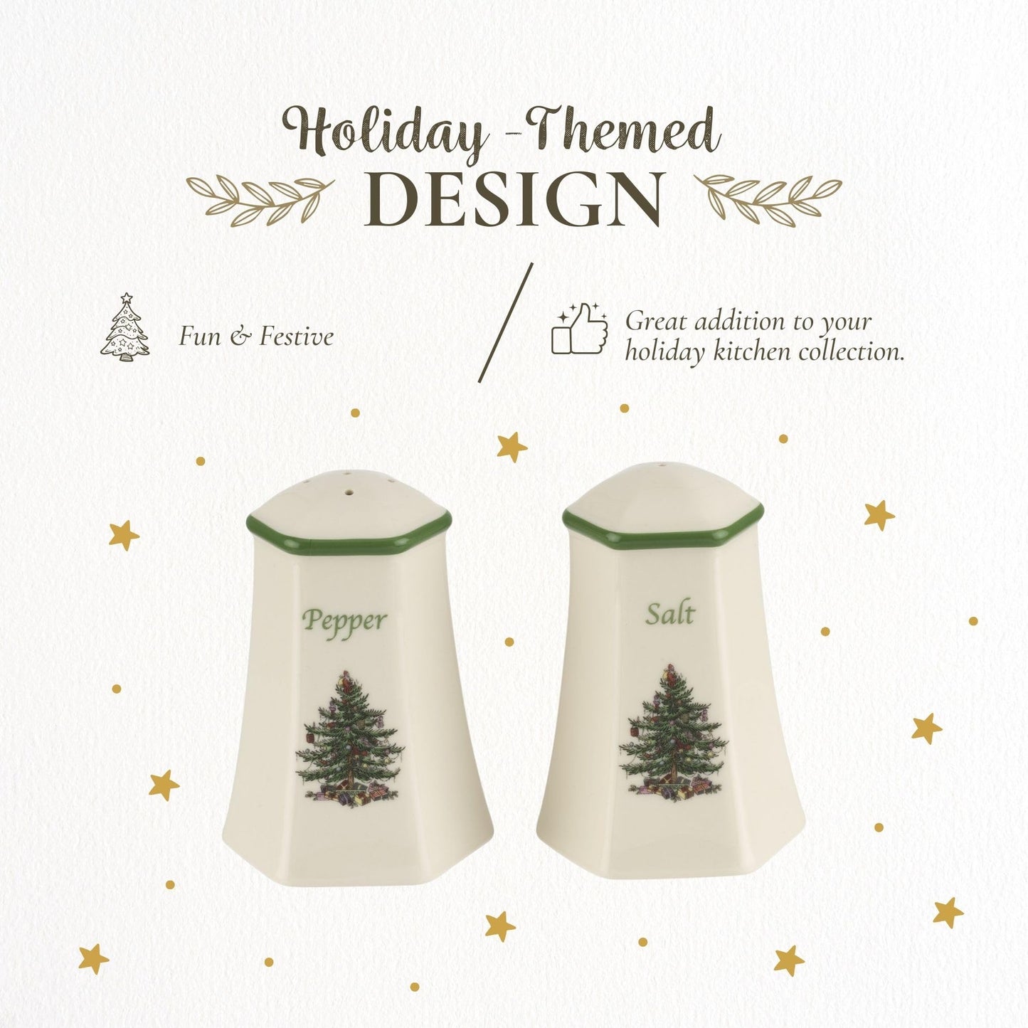 Spode Hexagonal Salt & Pepper Set