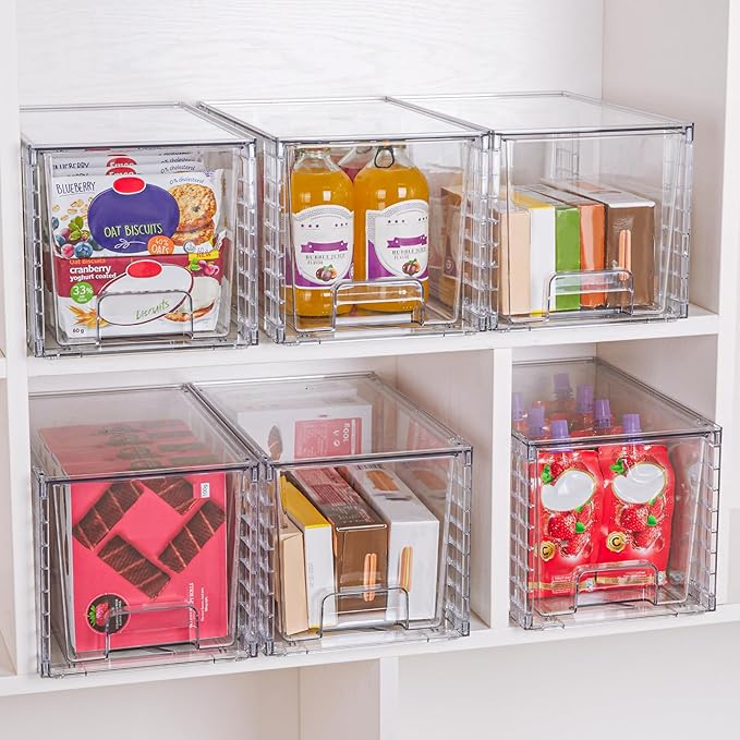 Vtopmart 2 Pack Large Stackable Storage Drawers, Easily Assemble