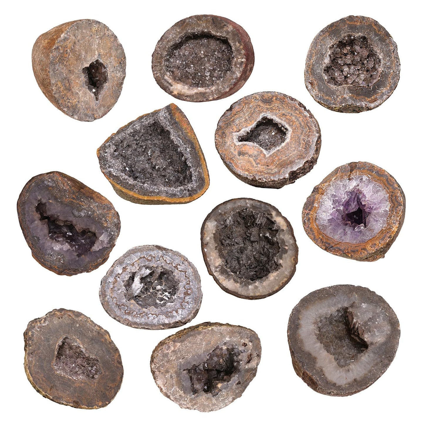 mookaitedecor Natural Agate Geode Quartz Crystal Cluster, Irregular Raw Geodes Rocks Stone Mineral Specimen Cave Collection Home Office Decor, 201-300 g