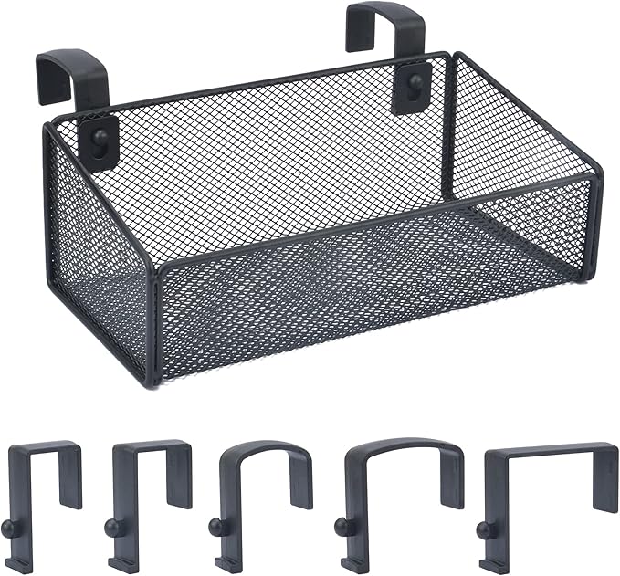 Bedside Caddy Hanging Storage Basket Beside Shelf Metal Organizer