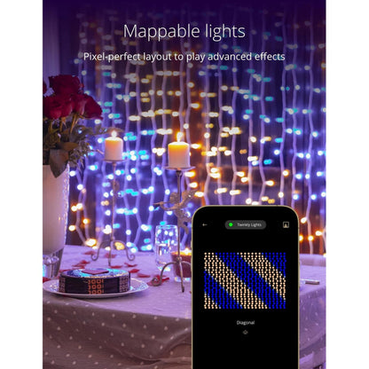 Twinkly Christmas Curtain Lights 210 RGB+W LEDs - App-Controlled, Sync with Music, Indoor & Outdoor Use, Compatible with Google Assistant, Amazon Alexa, Apple HomeKit, Bluetooth & WiFi Connectivity