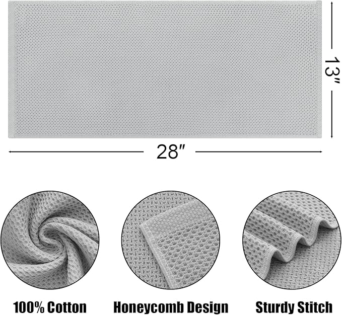 Kitinjoy 100% Cotton Waffle Weave Kitchen Hand Towels