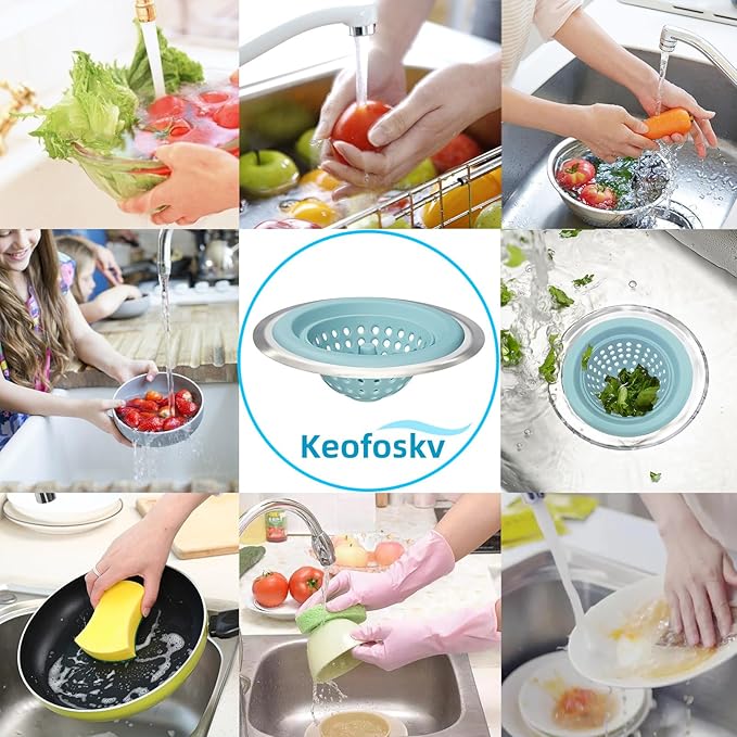 2 PCS Kitchen Stainless Silicone Sink Strainer, 4.5 inch Diameter…