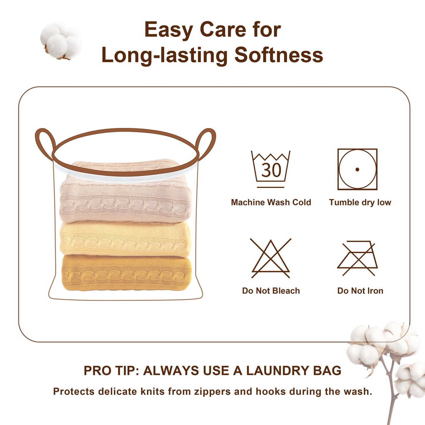 NTBAY 100% Pure Cotton Cable Knit Throw Blanket, Super Soft Warm 51x67 Knitted Throw Blanket for Couch, Sofa, Chair, Bed - Extra Cozy, Machine Washable, Comfortable Home Decor, Grey and White