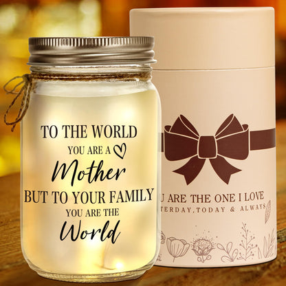 Kenon Mason Jar Night Light for Mom, Home Decoration Lights, Personalized Night Light for Birthday, Thanksgiving, Mothers Day Gift