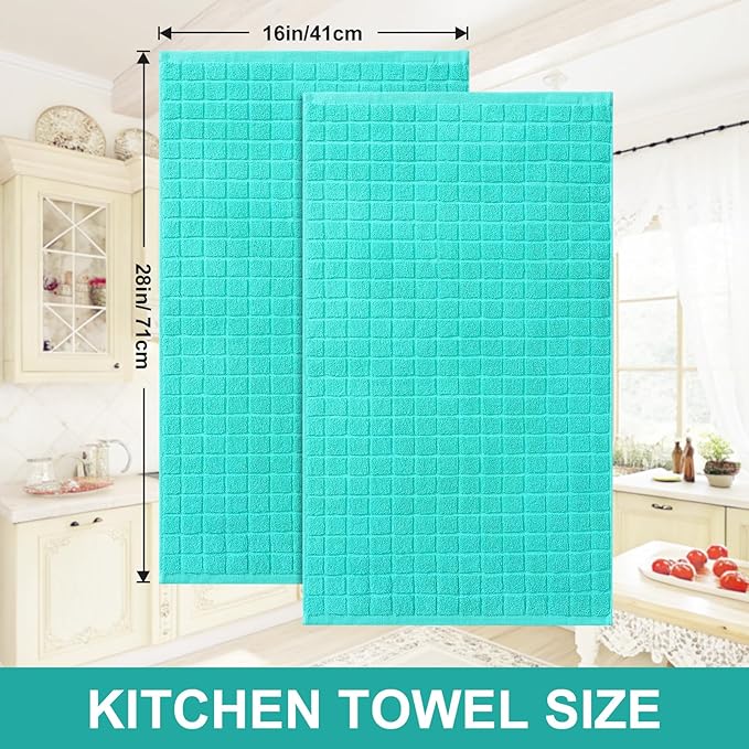 Homaxy Premium Cotton Kitchen Towels 16"x 28", Large Natural Ring Spun 390 GSM