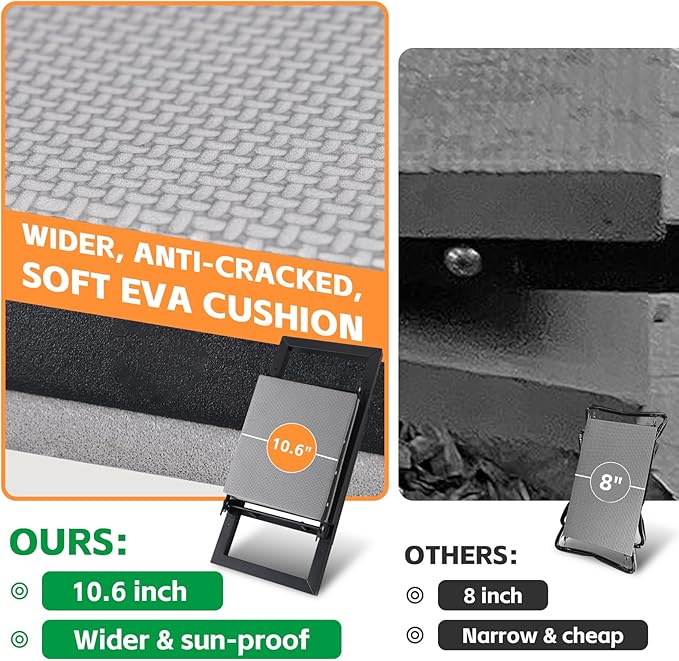 Garden Kneeler and Seat Heavy Duty 500lbs, Anti-Tip Gardening Stools with 10.5” Widen Kneeling Pad for Seniors Gardeners, 2 in 1 Garden Bench for Kneeling and Sitting