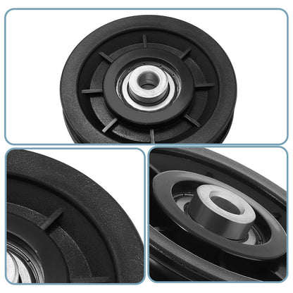 mekueeex 90mm/3.5" Universal Nylon Bearing Pulley Wheel Replace for Gym Equipment Part Cable Merchine, Wearproof Abration Bearing Pulley, Gym Equipment and Garage Door Pulley System(8 PCS)