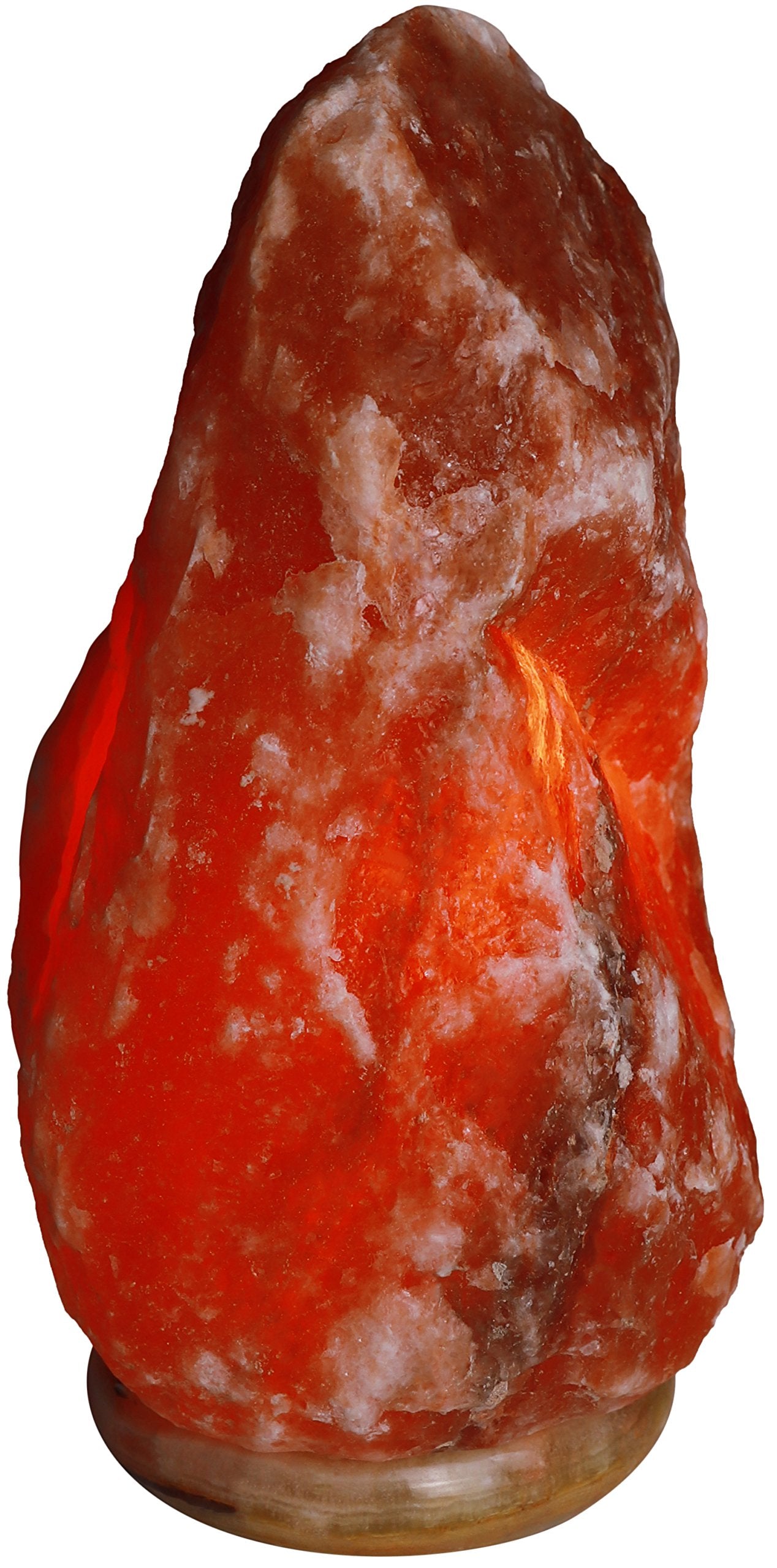 Himalayan Rock Salt Natural Crystal Lamp, 11.5" Tall – Soft Calm Therapeutic Light – Naturally Formed Salt Crystal Design On Onyx Marble Base – Tibetan Evaporated Rock Lamps – Dark Orange Hue