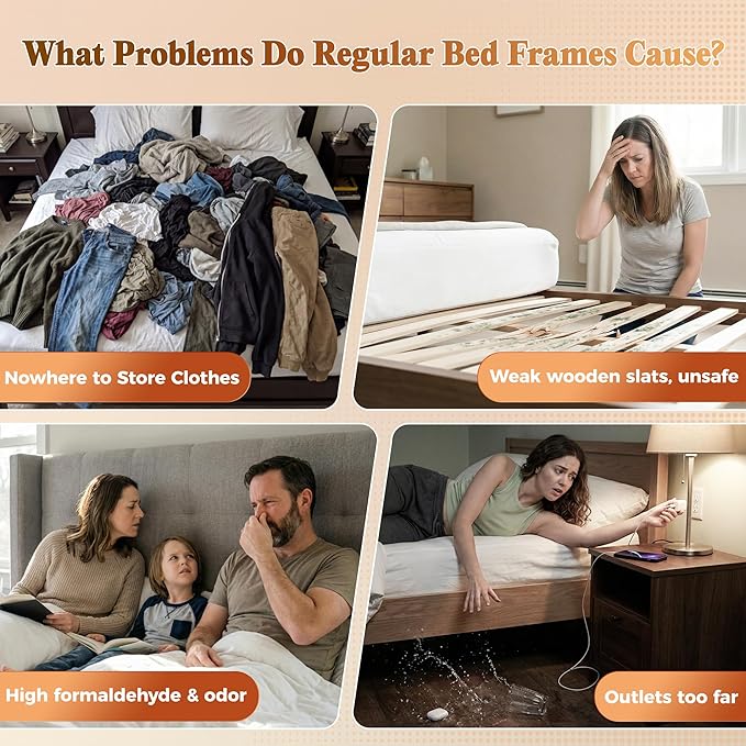 PRAISUN Bed Frame Queen Size