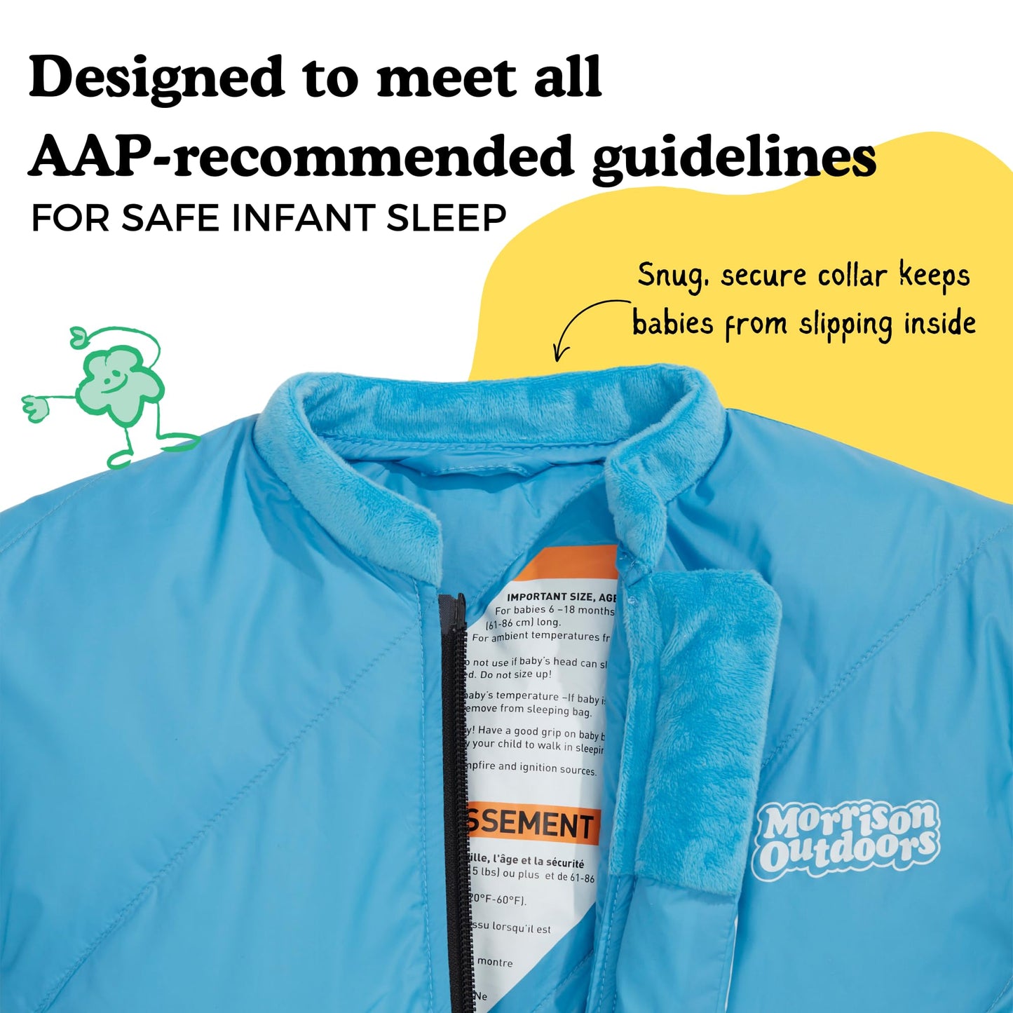 Little Mo 20 Down Baby Sleeping Bag (6-18 Months) The Warmest, Safest Ultralight Down Camping Sleeping Bag for Babies and Toddlers. (Bayberry Blue)