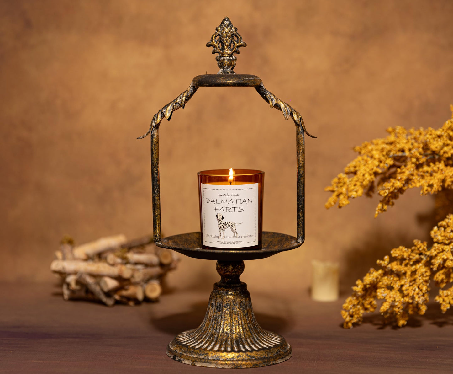 Dalmatian Gifts & Decor, Dog Mom Gifts for Women, Smells Like Dalmatian Farts Candle - Lavender & Eucalyptus, Crafted by Natural Soy Wax & Natural Essential Oils