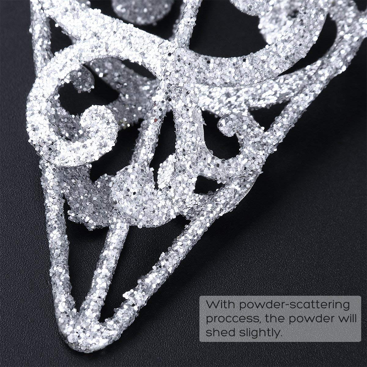 Wrought Iron Silver Star Tree Topper 9.84 Inch Christmas Tree Decoration with Hollow Design for DIY Lights