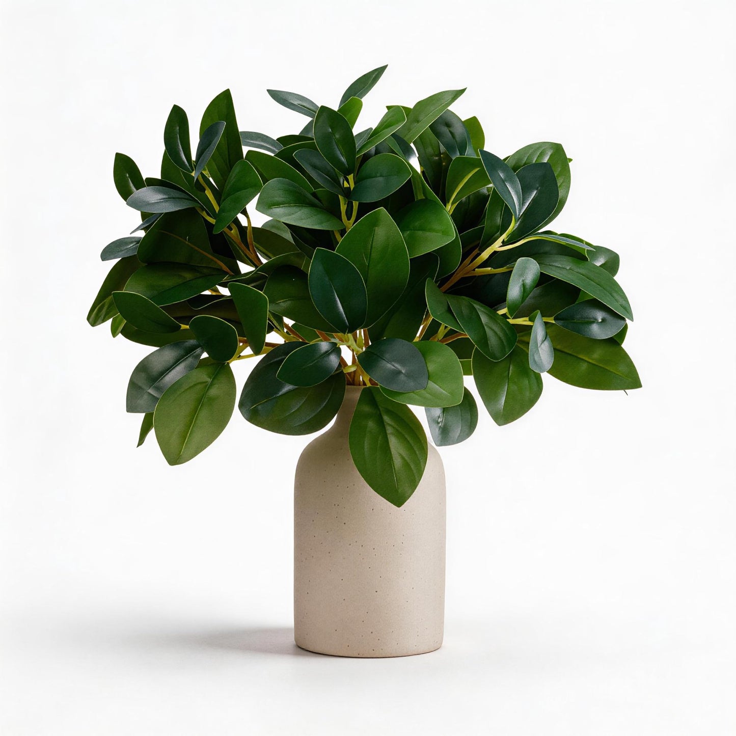 12 Inch Artificial Plant Indoor,Small Fake Plants Eucalyptus Stems With Vase,Faux Greenery In Pot For Farmhouse Home Decor,Bathroom Living Room Kitchen Office Coffee Table Centerpiece (cream white)