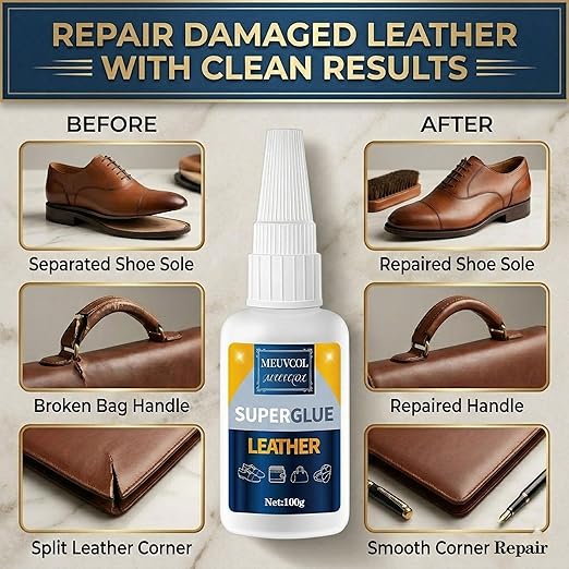 Meuvcol Leather Glue 100g, Fast-Setting Leather Repair Adhesive