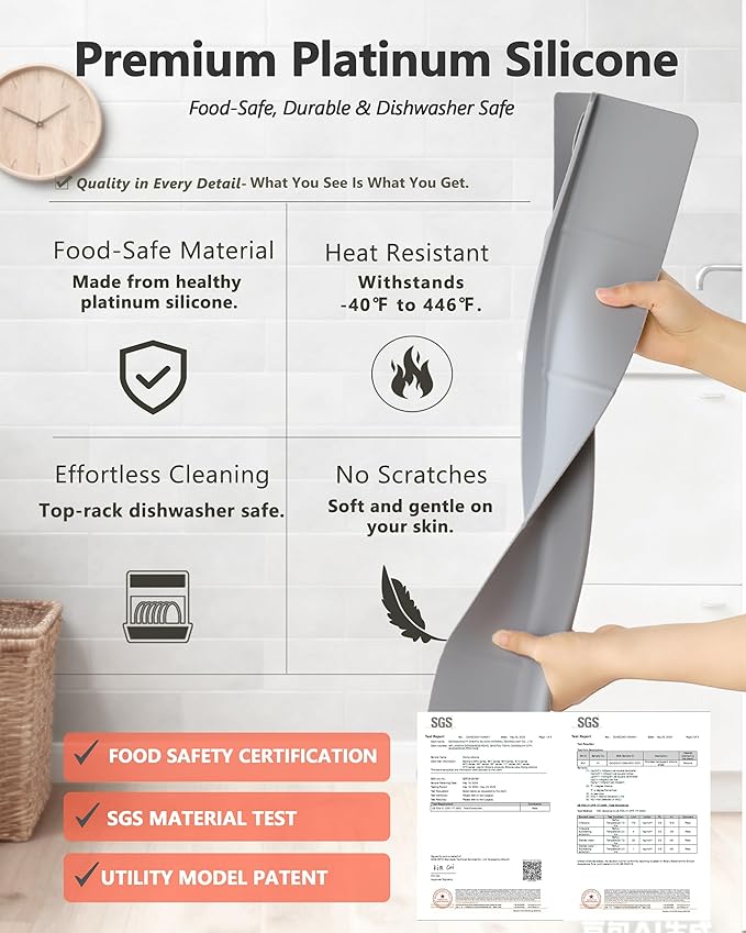 Kitchen Sink Splash Guard 18" Self-Draining Silicone Water Guard