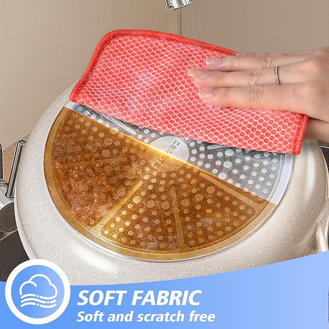 KinHwa Kitchen Washcloths for Dishes Absorbent Microfiber Dish Cloths Quick Dry