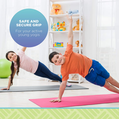 Bean Products Yoga Mat for Exercise - Non Slip Thick Comfortable Workout Floor Mat for Adults and Kids - Eco Friendly Foldable Yoga Mat for Yoga, Pilates, Gym and Stretching