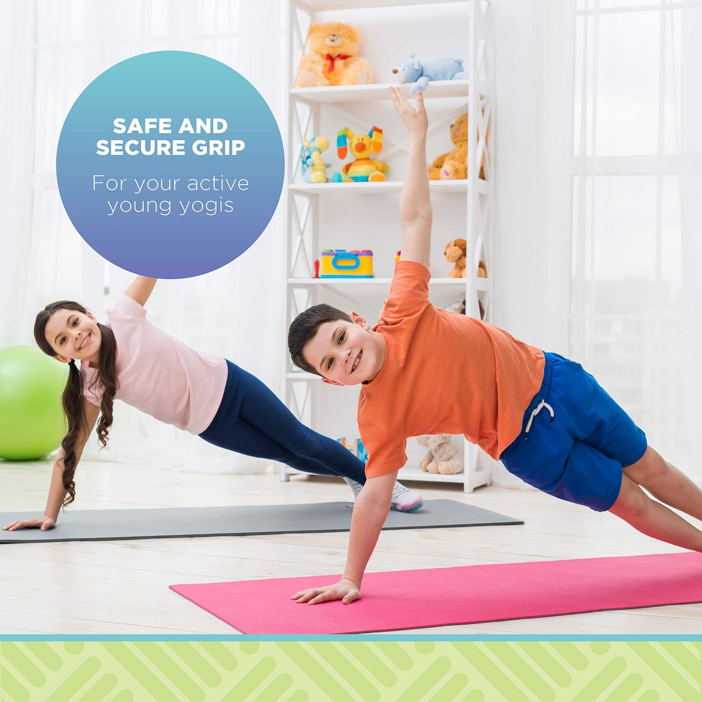 Bean Products Yoga Mat for Exercise - Non Slip Thick Comfortable Workout Floor Mat for Adults and Kids - Eco Friendly Foldable Yoga Mat for Yoga, Pilates, Gym and Stretching