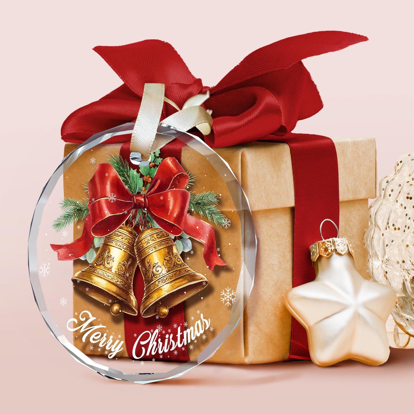 KATLADIZ Bell Ornaments for Christmas Tree - Bell Ornaments - Holiday Bells Gifts for Women, Men, Lovers - Gold Christmas Bells Ornament - Glass Ornament 2025