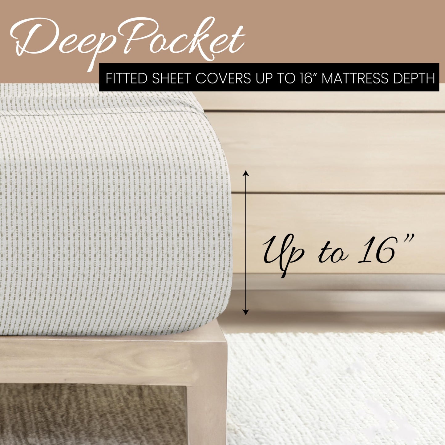 Linen Market 4 Piece Full Bedding Sheet Set (Sage Arrows) - Sleep Better Than Ever with These Ultra-Soft & Cooling Bed Sheets for Your Full Size Bed - Deep Pocket Fits 16" Mattress