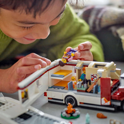 LEGO City Holiday Adventure Camper Van Toy - Creative Building Toys for 6+ Year Old Boys & Girls - Includes 3 Minifigures & Accessories - Gift Ideas for Birthdays & Holidays - 60454
