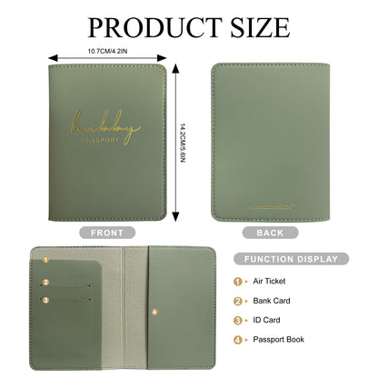 Mr&Mrs Gifts Matching Passport Covers for Mr and Mrs, Husband and Wife Gifts Passport Holders, Engagement Gifts for Couples, Honeymoon Travel Essentials Gift for Newlyweds(HW Sage Green)