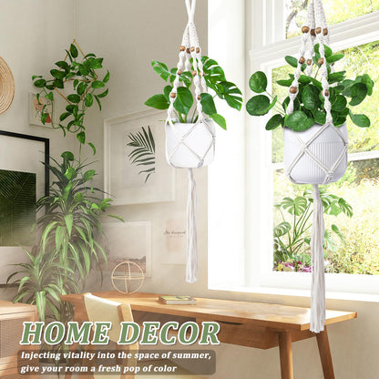 Chonsun Hanging Planters for Indoor Plants 3 PCS Wall Plant Hangers Macrame Wall Hanging Outside Garden Decor