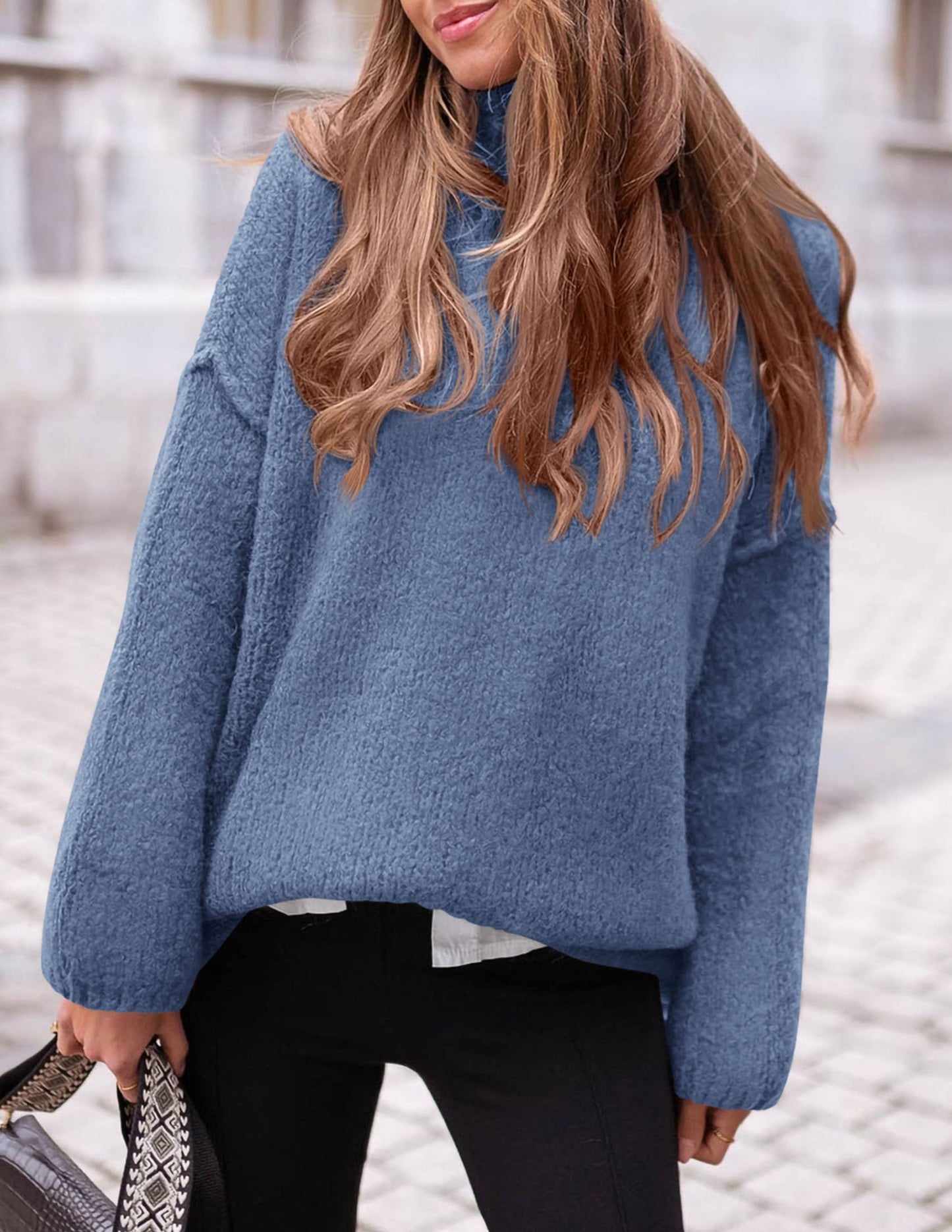 PRETTYGARDEN Oversized Sweaters for Women 2025 Chunky Turtleneck Sweater Fall Clothes Long Sleeve Tops Winter Clothing