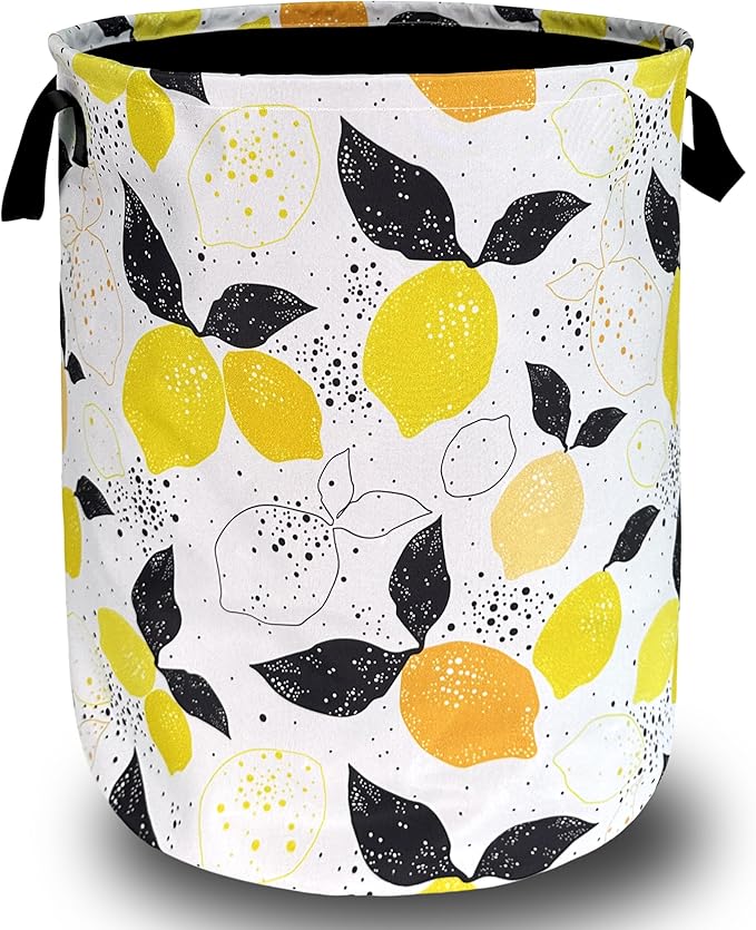 Lemons Laundry Hamper Boho Tropical Fruit Colorful Laundry Basket