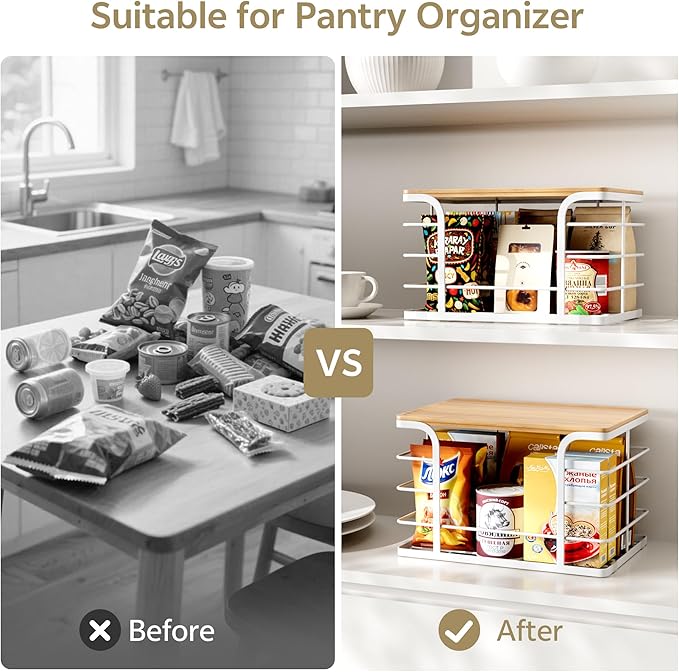 2 Pack Extra Large Stackable Pantry Organizer, Wall Mount Garbage Bag Holder