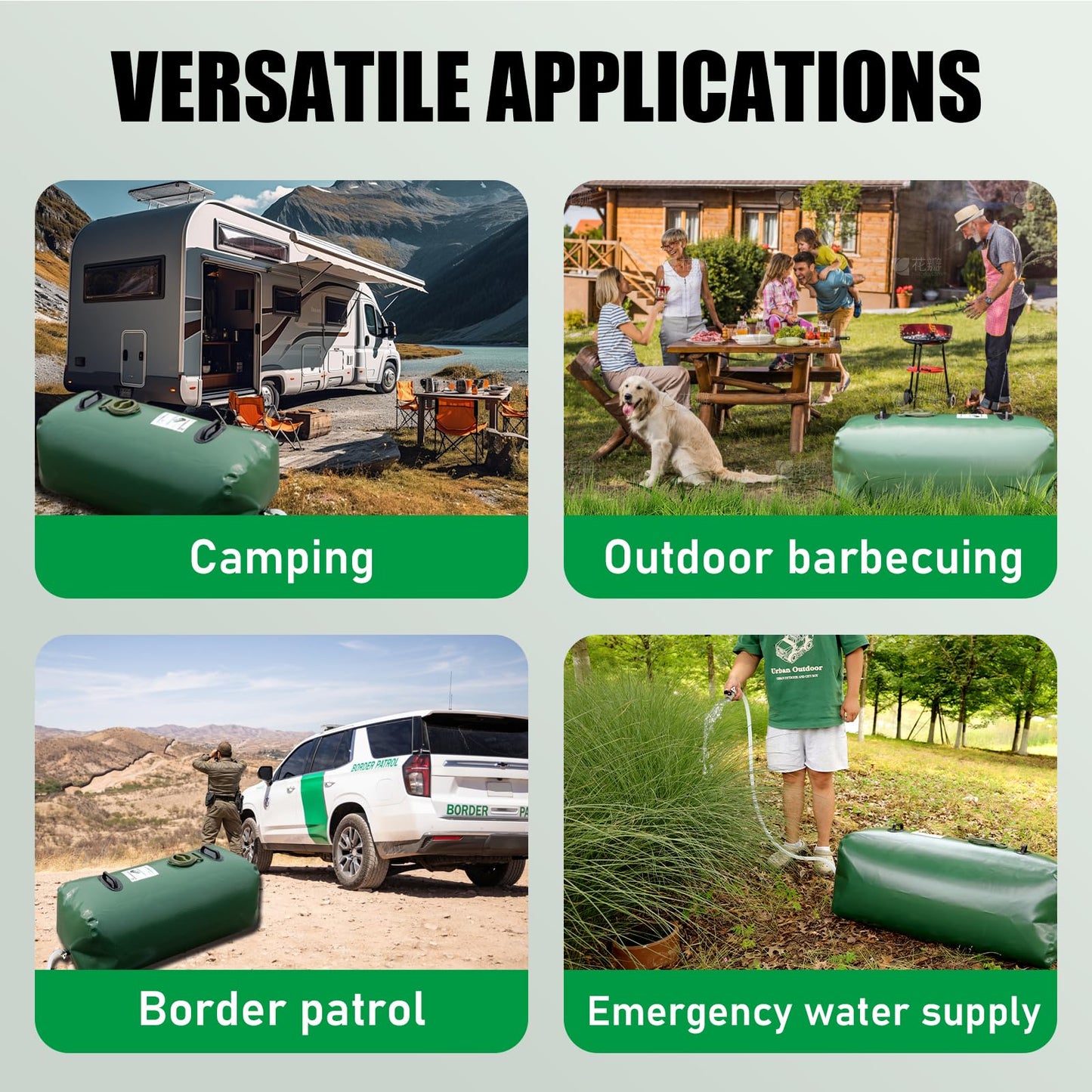 LATHEVEE Drinking Water Storage Bladder,50 Gallon Portable Water Bladder Tank, RV Water Tank, Can Be Used for Storing Drinking Water, Camping, Traveling, Wilderness Survival Patrols, Etc
