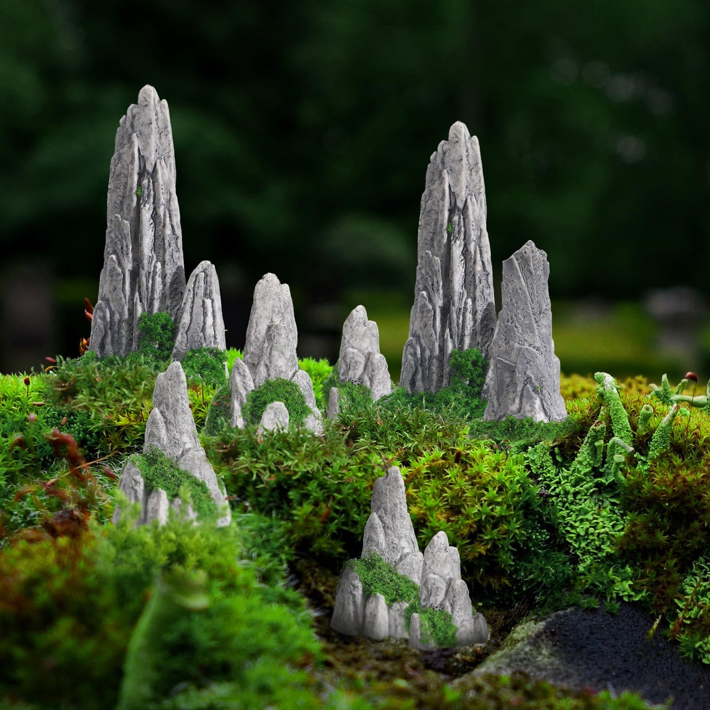 GANAZONO Mini Rockery Decoration Miniature Zen Garden Mountain Decor 8Pcs Bonsai Ornament Accessories Mini Bonsai Figurines Ornament Plant Pot Terrarium Decor