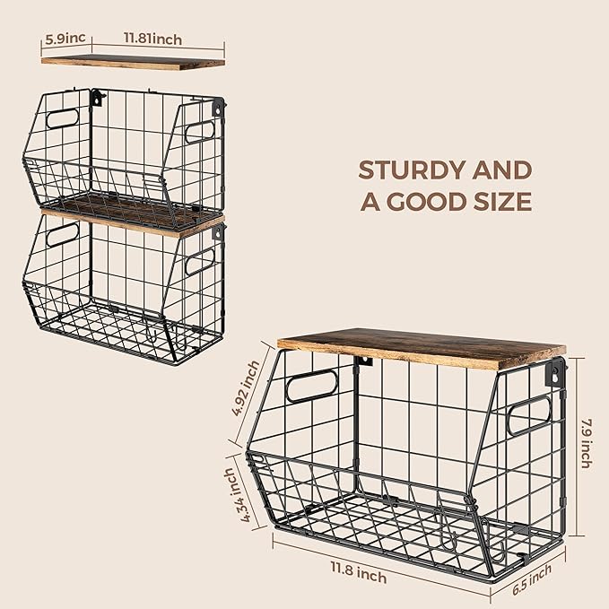 Delamu Stackable Metal Fruit Basket