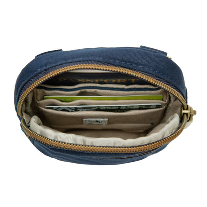 Travelon Unisex Adults Anti-theft Courier Mini Crossbody Cross Body Bag, Navy, 4.5 X 6.5 X 1.75 US