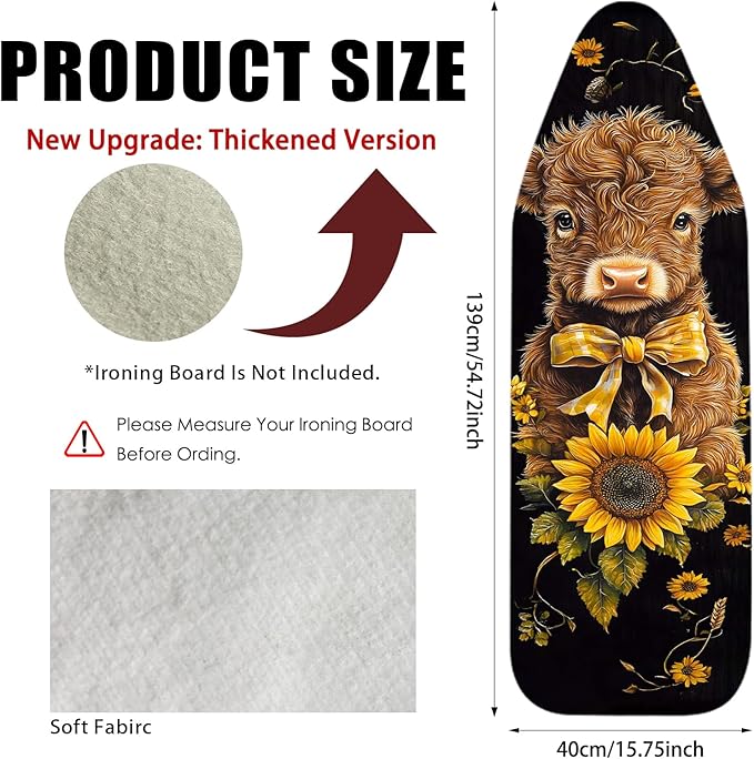 Nuxovilar Ironing Board Cover Needle Cotton 15x54 Inches | Ironing Board Cover