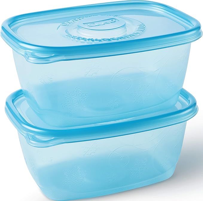Gladware Freezerware Food Storage Containers, Large Rectangle Holds 64 Ounces