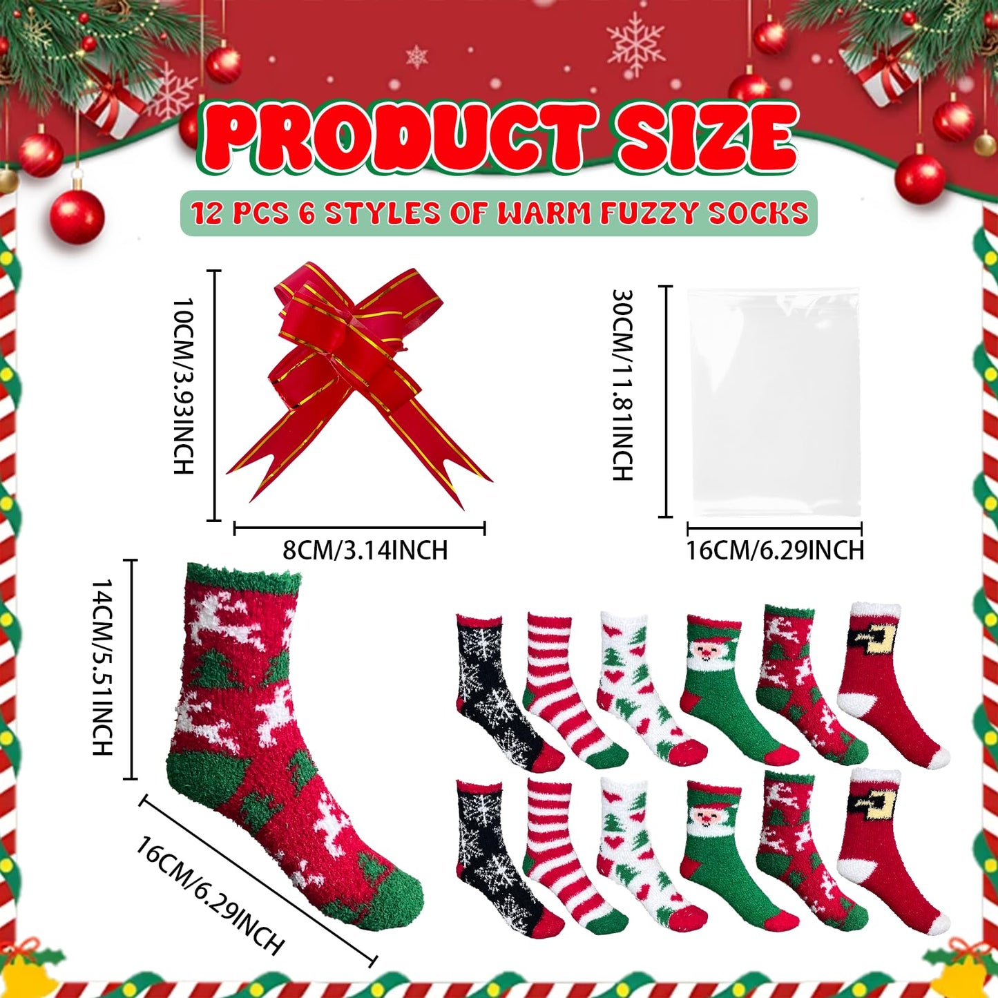 36 Pcs Christmas Bulk Gifts for Coworkers Funny Christmas Cupcake Fuzzy Socks for Women Include 12 Fluffy Socks 12 Coffee Cup 12 Pull String Bows 20 Bag for Winter Xmas Birthday Holiday DIY Gift Bulk