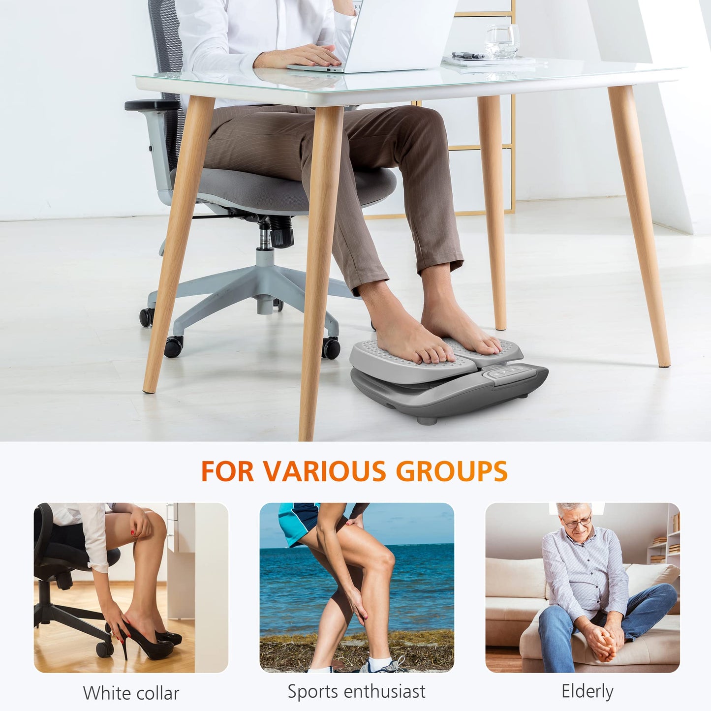 Snailax Vibration Foot Massager with Heat,Remote Control,Adjustable Vibration Speed Electric Massager Machine for Circulation,Plantar Fasciitis, Pain