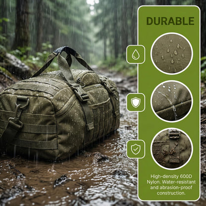 Gym Bag, 3-in-1 Duffel Backpack, Travel & Sports Bag for Outdoor, Tactical, Camping & Hunting – Weekend & Overnight Gear