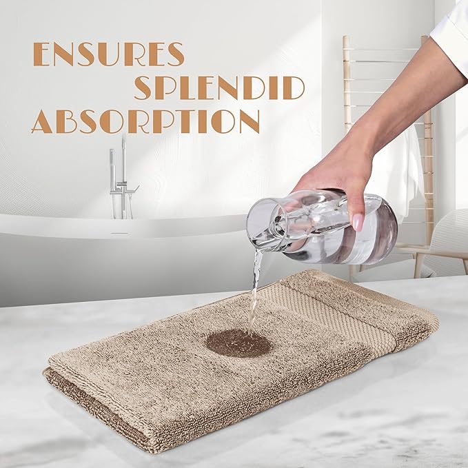 White Classic Taupe Hand Towels