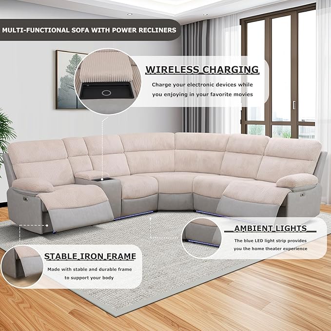 Power Recliner Sectional Sofa, Sectional Couch
