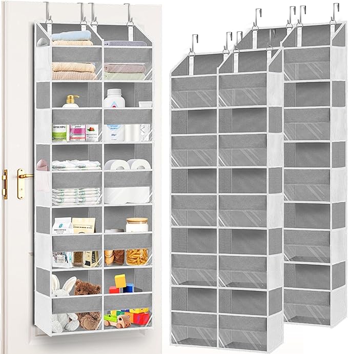 2 Pack Over The Door Organizer 5 Tiers, Extra Large Behind Door Storage of 10
