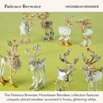 MACKENZIE-CHILDS Patience Brewster Mini Ornaments Set, Mini Christmas Ornaments, Moonbeam Reindeer