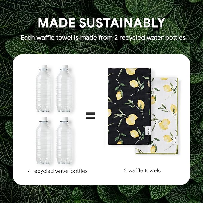 RECYCO Waffle Kitchen Towel Set of 2