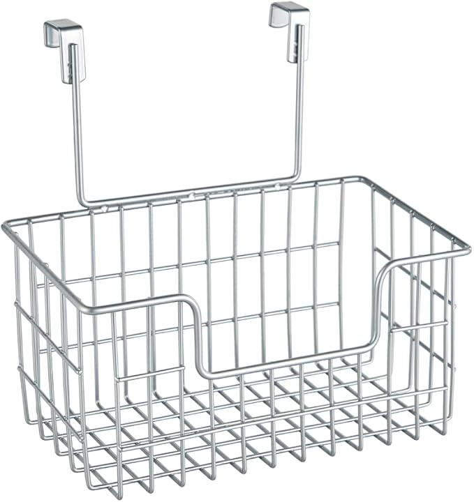 Wire Hanging Storage Basket 2 Packs, Wall Mounted Kitchen Bathroom Storage