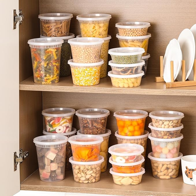 AOZITA 48 Sets Plastic Deli Containers