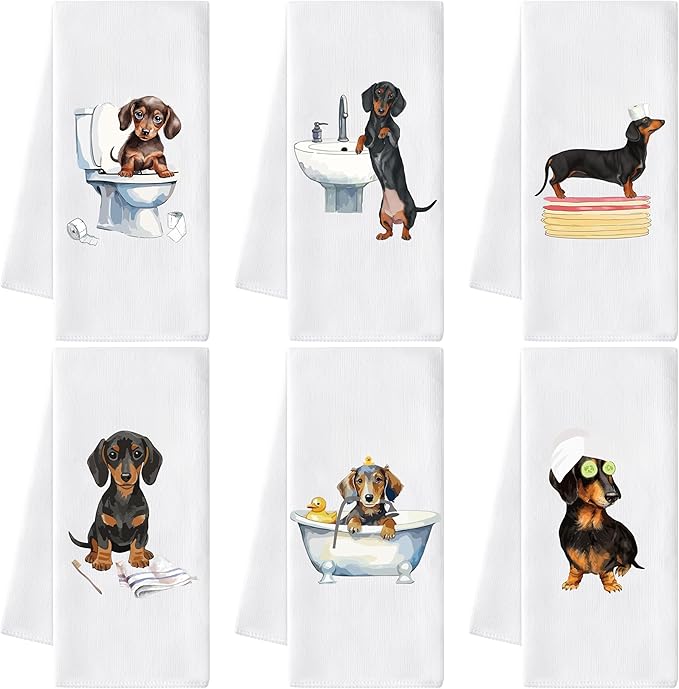 GROBRO7 Funny Dachshund Hand Towel