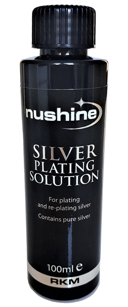 Nushine Silver Plating Solution 100ml - permanently plate PURE SILVER onto worn silver, brass, copper and bronze (eco friendly formula)
