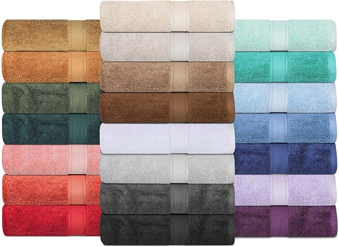 SUPERIOR Egyptian Cotton Pile Hand Towel Set of 4, Ultra Soft Luxury Towels